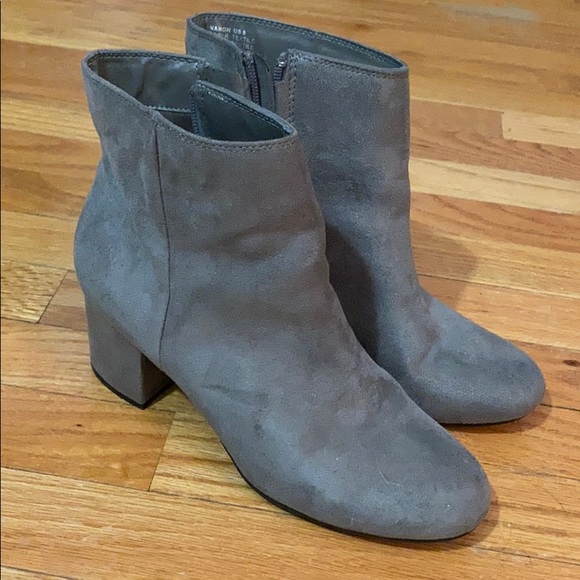 Gray Faux Suede Boots - Picture 2 of 6